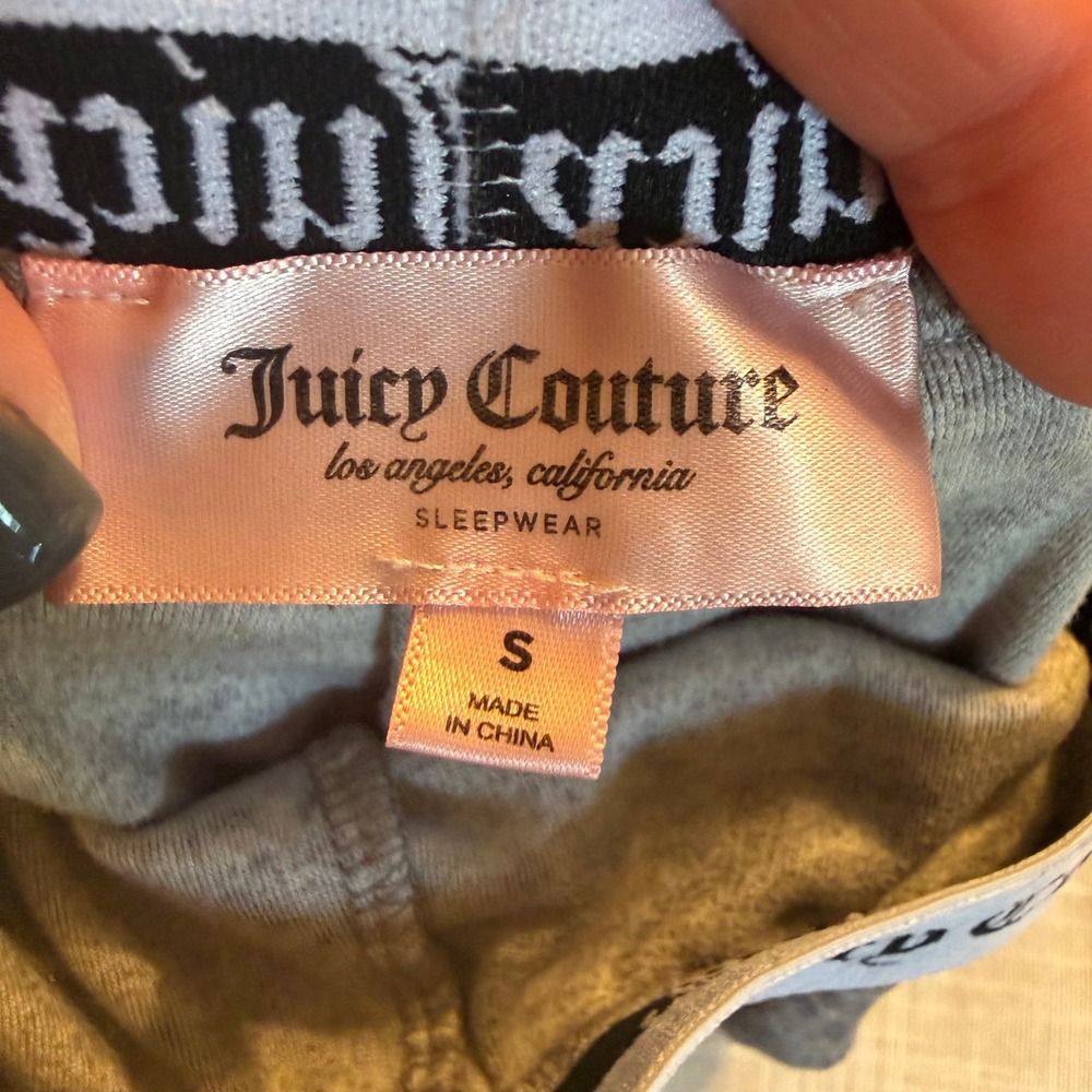 Juicy Couture Gray Heathered Rhinestone Logo Sleep Shorts Womens Small 1751-47 - Picture 4 of 7